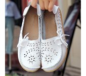 Zapatos planos de mujer, zapatos casuales de moda para mujer, mocasines transpirables para mujer, zapatos cómodos poco profundos para mamá para mujer 34 blanco