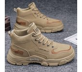 Botas altas de trabajo para hombre, botines de desierto antideslizantes de suela gruesa, botas de moto de moda, zapatillas nuevas para hombre 39 caqui