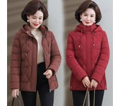 Ropa de invierno acolchada de algodón para personas de mediana edad y mayores Ropa térmica acolchada de algodón Chaquetas acolchadas de algodón de invierno para mujeres XL negro