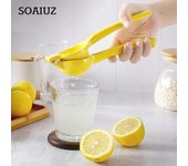 Exprimidor de limón Manual para el hogar, exprimidor de fruta de naranja prensado a mano de aleación de aluminio, herramientas de cocina prácticas portátiles, Mini licuadora amarillo