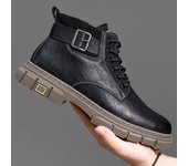Botas cortas vintage de lujo para hombre, botas de trabajo antideslizantes cómodas de estilo británico a la moda para invierno, zapatos casuales para caminar al aire libre 38 marrón