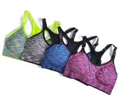 Sujetador deportivo para mujer, Fitness, Yoga, correas ajustables, chaleco atlético sin costuras, sujetador Push up S azul