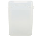 Estuche para disco duro externo de 3,5 pulgadas, translúcido, blanco, antigolpes y antiestático.