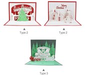 Tarjetas de Navidad emergentes 3D, tarjetas navideñas de felicitación con sobre, adorno de decoración navideña, Navidad, nuevo Type 1