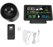 Reloj meteorológico digital inalámbrico para el hogar, con alarma de temperatura para interiores y exteriores, pantalla a color de 7,5 pulgadas