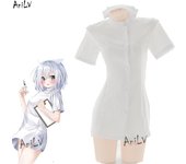 Uniforme de enfermera de anime japonés AniLV, pijama, disfraz de cosplay M azul