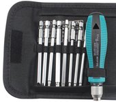 Kit de herramientas de reparación de destornillador multifuncional profesional con mango 9 en 1 H6.3 azul