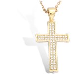 Les Trésors De Lily [L4645] - Colgante chapado en oro 'Cruz' oro blanco - 30x15 mm oro