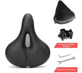 Sillín de bicicleta con bola absorbente de doble impacto, sillín de bicicleta de espuma viscoelástica, cojín para asiento de bicicleta negro