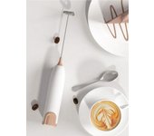 Espumador de leche eléctrico para cocina, batidora mexclador agitador, café, capuchino, crema, batidor, mezcla espumosa, batidor de huevos blanco