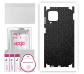 apgo Protective Skin Sticker for the back+sides compatible with Samsung Galaxy M53 5G, Full Wrap Film, Foil, Vinyl - Pattern Black Honeycomb