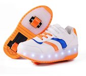 Zapatos de escape para niños de doble rueda, Zapatos de rueda luminosa, Patines de ruedas coeducativos 39