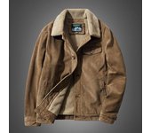 Chaqueta acolchada informal de talla grande, chaqueta acolchada térmica, ropa de invierno para hombre, chaqueta acolchada de pana con cuello de piel. M gris