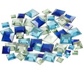 Strass - Non spécifié - Carrés - Bleu - 6 à 12 mm - 360 pcs