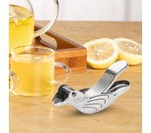 Exprimidor manual de frutas transparente con forma de pájaro, exprimidor de naranjas manual con clip para limón, accesorio para barra de cocina y hogar