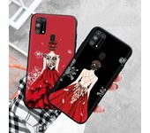 Funda negra para Xiaomi Redmi 13C Note 9 iPhone XR 7 8 14 15 11 12 13 X XS Pro Max Samsung A25 S23 S24 FE Ultra Plus Falda de novia Redmi 8A abismo