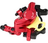 Pinzas de freno de disco hidráulico sólido, freno de disco delantero y trasero para bicicleta de montaña, freno de disco para patinete eléctrico rojo
