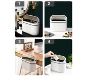 Cubo de basura para encimera con tapa transparente, gran capacidad, desmontable, moderno, contenedor de basura, suministros de cocina blanco