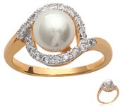 Bague Plaqué Or 'Sissi' blanc doré - 12 mm 52 oro