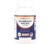 Vitamatic, Magnesium Malate, with B6, 2,000 mg, 90 vegetable tablets (1,000 mg per tablet)