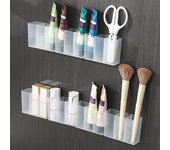 Joyero de pared con 3 compartimentos, autoadhesivo, para guardar artículos diversos, como lápices de cejas y pintalabios. A