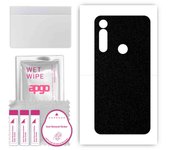 apgo Protective Skin Sticker for the back compatible with Motorola Moto G Power, Wrap Film, Foil, Vinyl - Pattern Matte Black