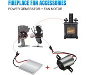 Motor de ventilador para chimeneas Generación de energía Piezas de repuesto para ventiladores de chimeneas de 4 aspas Kit de motor eléctrico de repuesto para chimeneas