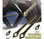 Llave de trinquete para ahorro de trabajo de coche, Gato de tijera, llave de tuercas para rueda de garaje, mango, llave de ahorro de trabajo, 1 ud. Cross