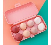 4/8 Uds. Licuadora de maquillaje, esponja cosmética para maquillaje, herramientas de maquillaje, esponja con caja de almacenamiento, esponja para base en polvo, herramienta de belleza, maquillaje para mujer blanco