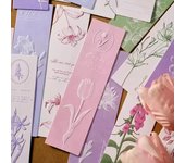 20 unids/caja de marcapáginas de papel, herramientas de lectura de libros de flores y plantas naturales, soporte de páginas, diario Kawaii, planificador, decoraciones para cuaderno color rosa