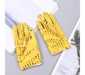 Guantes de disfraz de moda con lentejuelas para disfrazarse o para bailar oro