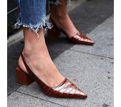 Zapatos de mujer Bombas Primavera Verano Fiesta Baile Sandalias de tacón con tiras cruzadas Cuero Vintage Punta puntiaguda Temperamento Tacón grueso Tacón alto 41 marrón