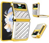 Funda protectora magnética con armadura militar para teléfono Samsung Z Flip 6 5 4 3 Ultra, protección con bisagras, cubierta rígida de metal colorida y protección total For Z Flip 6 negro