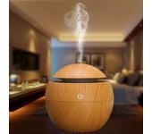 Humidificador de aire ultrasónico de 130ML, difusor de Aroma USB, luz LED nocturna de grano de madera, difusor eléctrico de aceites esenciales, aromaterapia para el hogar Deep Wood Grain Ball