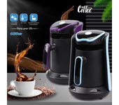 Taza de café calentada para el hogar, cafetera nuevo turco, cafetera y tetera portátil para oficina azul