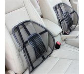 Cojín de malla ventilado para asiento de coche, silla de oficina, masajeador de espalda y soporte lumbar Massage Cushion negro