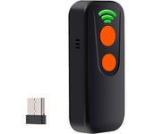 Escáner de código de barras QR 2D 1D 3 en 1 BT y conexión inalámbrica y por cable de 2,4 GHz con sonido y vibración negro