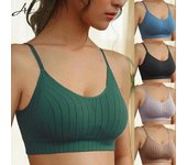 Sujetador push-up para mujer, sujetador elástico que combina con todo, ropa interior sin costuras, ropa interior gruesa de Color sólido inalámbrico One Size negro