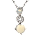 Les Trésors De Lily [R5578] - Pendentif artisanal Argent 'Déesse Opale' blanc argenté (rhodié) - 16x6 mm