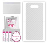 apgo Protective Skin Sticker for the back compatible with LG K31 Rebel, Wrap Film, Foil, Vinyl - Pattern Transparent Carbon