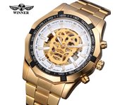 T-Winner Reloj mecánico automático con diseño de calavera que brilla en la oscuridad para hombre