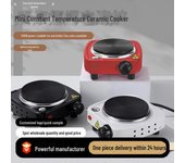 Mini horno eléctrico de 500 W para cafetera moka, café y té: vaso portátil aislante y de temperatura constante White electric stove (European plug) blanco