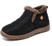 Botas de nieve altas de moda unisex de invierno con felpa y zapatos de algodón grueso 45 negro