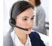 Auriculares para centro de llamadas con micrófono, auriculares para servicio telefónico, auriculares con cable, diadema retráctil para centro de tráfico, ordenador