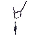 Hy Signature Horse Headcollar and Leadroe Pony negro