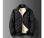 Chaqueta acolchada de lana de cordero de talla grande 7XL para hombre, chaqueta gruesa y cálida de invierno para personas de mediana edad y mayores, talla grande M gris