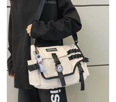 Bolsos cruzados de lona para mujer 2023, de nailon, para hombre, tipo cartero, para estudiante, bandolera grande, a la moda, bolsos grandes Only one bag negro