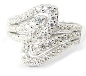 Anillo de plata blanco 'Diosa' 52
