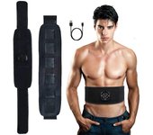 Estimulador muscular abdominal eléctrico EMS, tonificador, recargable por USB, cinturón de fitness con vibración abdominal, para pérdida de peso, cintura y abdomen USB negro