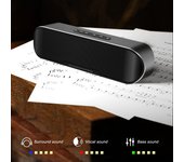 Altavoz inalámbrico S9 Pro BT 5.3 con entrada AUX y tarjeta TF, reproductor de música de escritorio, caja de sonido de graves profundos, TWS negro